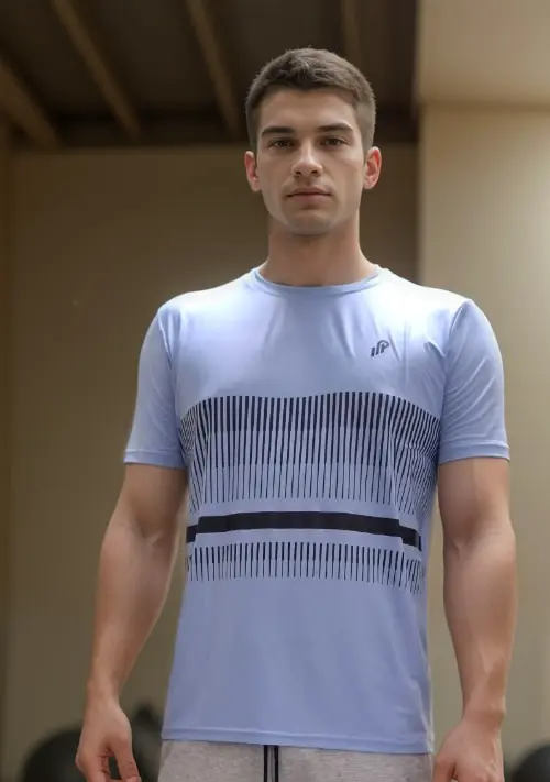 Matchpoint Men- Moisture-Wicking Athletics Performance Tee Blue light weighted (Large)